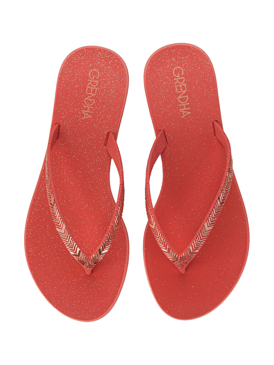GRENDHA AMOR EM FLOR RAST - GLITER RED