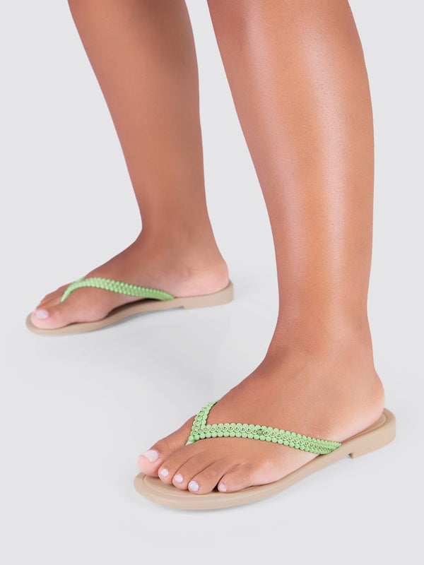 GRENDHA TODO DIA RAST - APPLE GREEN/LIGHT BEIGE