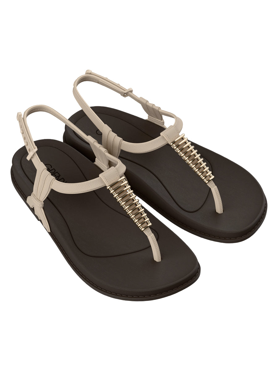 GRENDHA CHARMOSA SAND - OFF WHITE/COFFEE