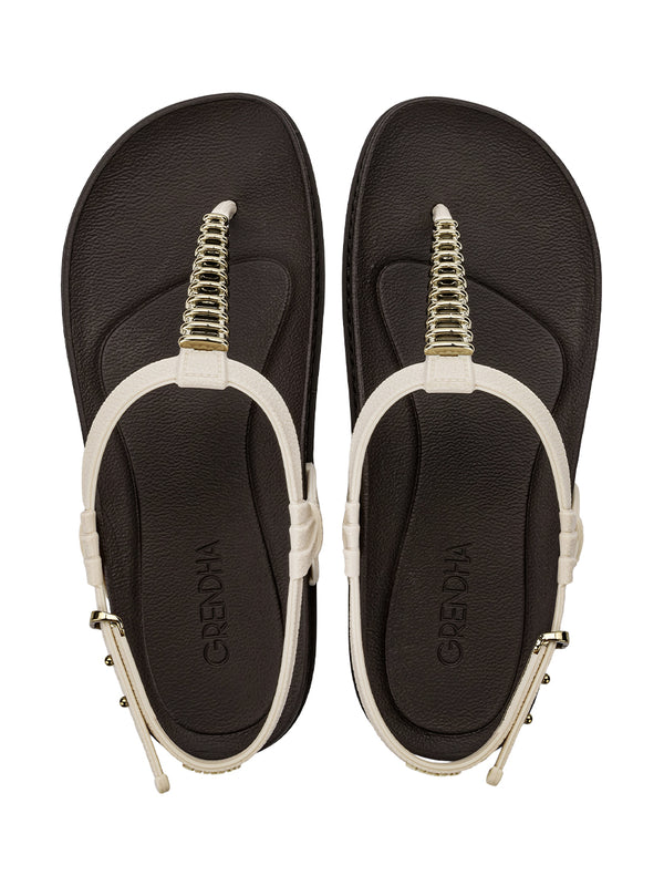 GRENDHA CHARMOSA SAND - OFF WHITE/COFFEE