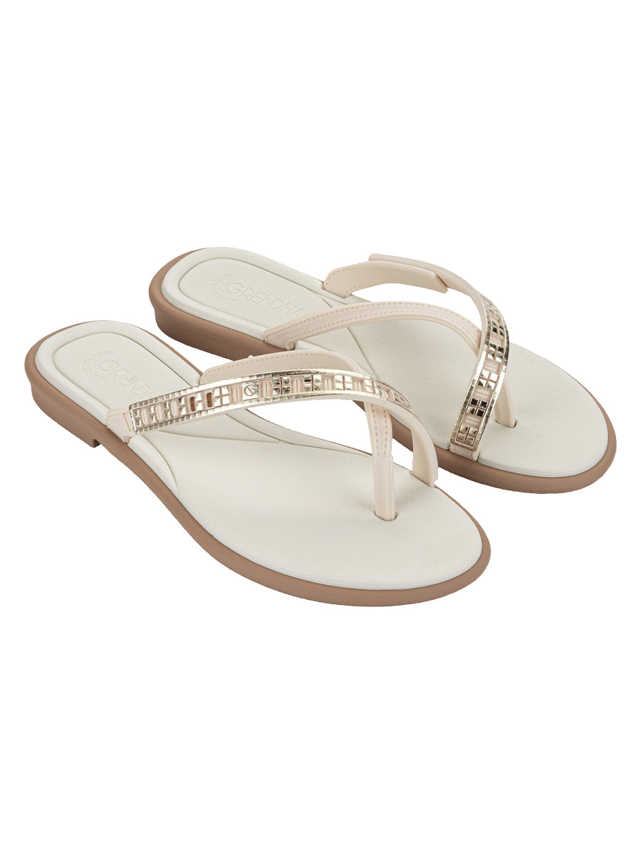 GRENDHA REQUINTE RAST - OFF WHITE/MOCCA