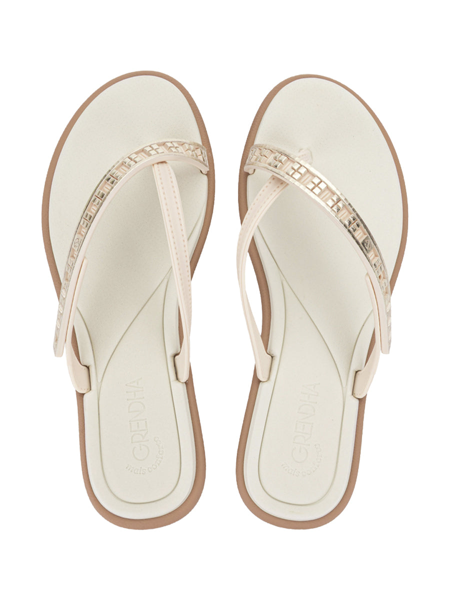 GRENDHA REQUINTE RAST - OFF WHITE/MOCCA