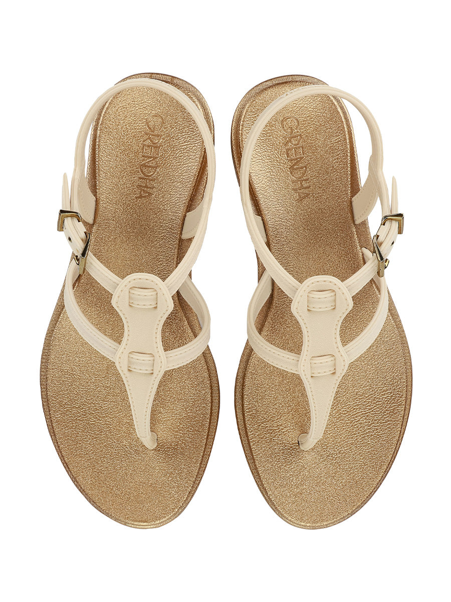 GRENDHA LUMINA SAND - OFF WHITE/METALLIC BROWN