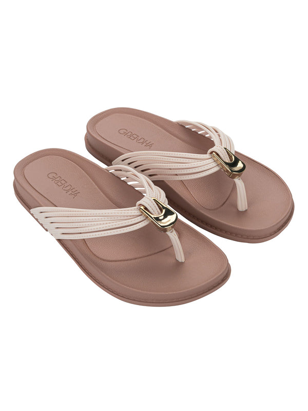 GRENDHA ALMA RAST - OFF WHITE/BROWN