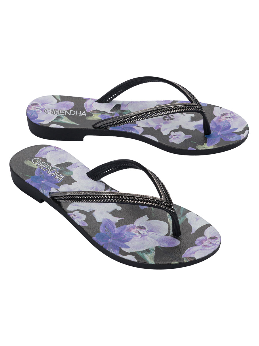 GRENDHA ACAI ENERGIA FEM - FLORAL BLACK LILAC