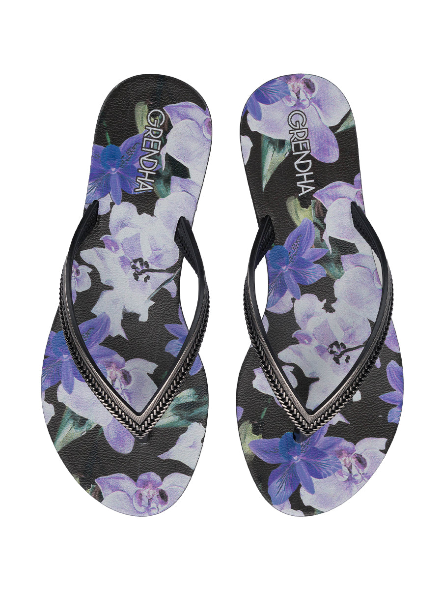 GRENDHA ACAI ENERGIA FEM - FLORAL BLACK LILAC