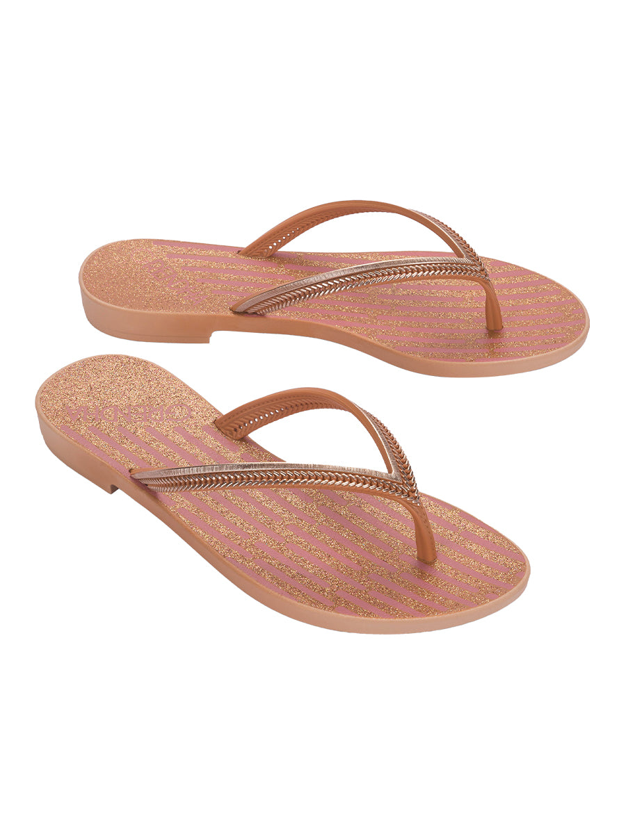 GRENDHA ACAI ENERGIA FEM - STRIPES DARK BROWN