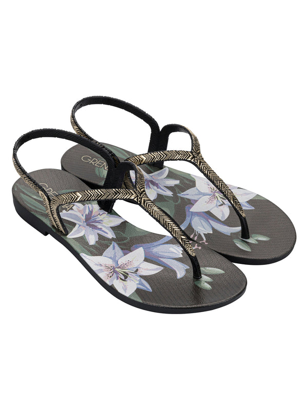 GRENDHA AMOR EM FLOR SAND - FLOWERS BLACK