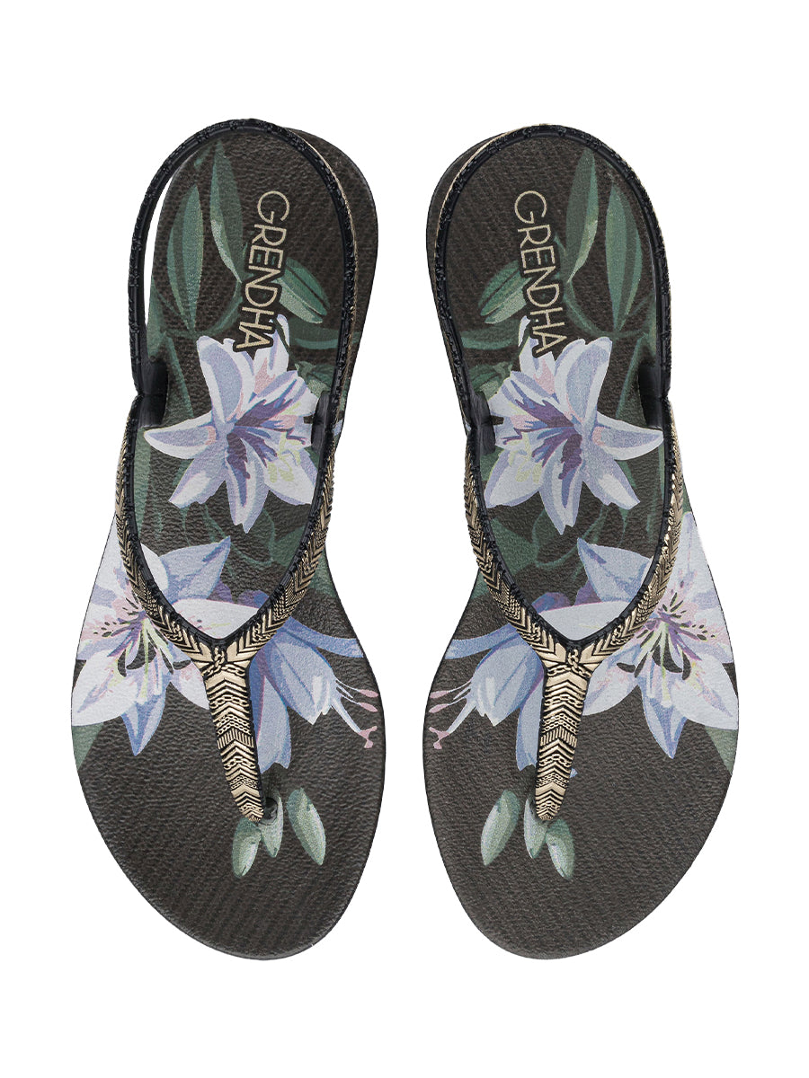 GRENDHA AMOR EM FLOR SAND - FLOWERS BLACK