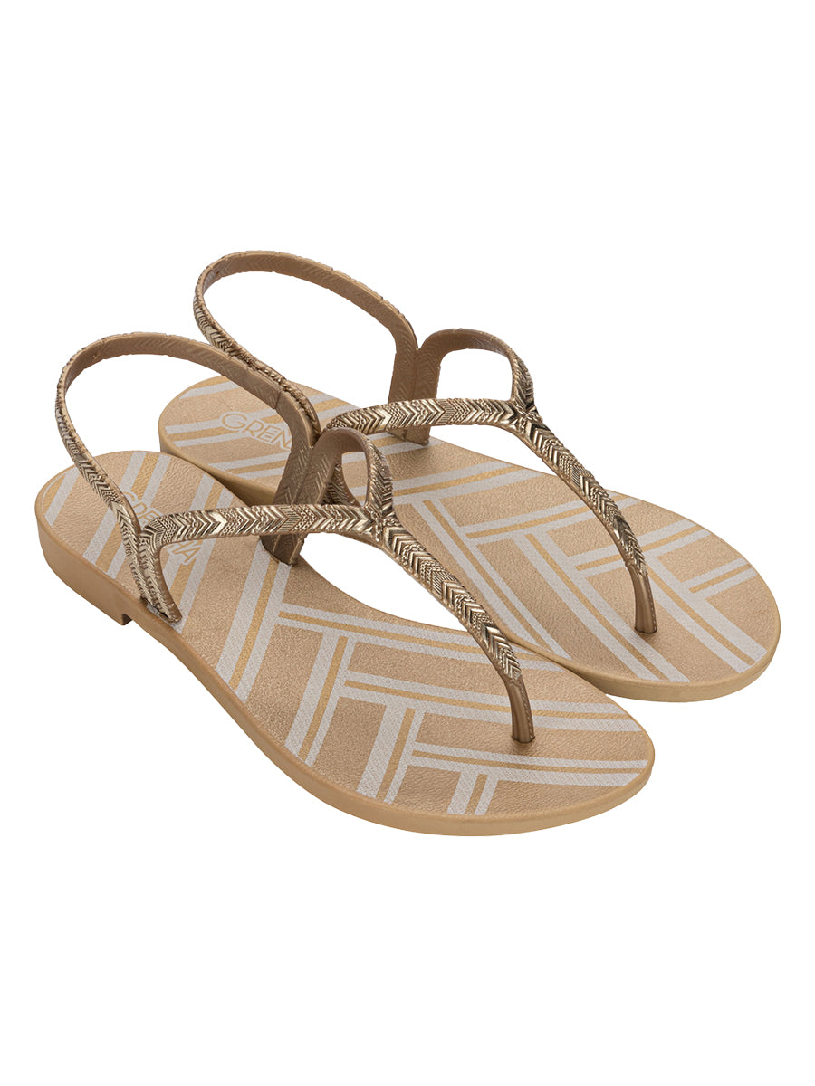 GRENDHA AMOR EM FLOR SAND - STRIPES GOLD