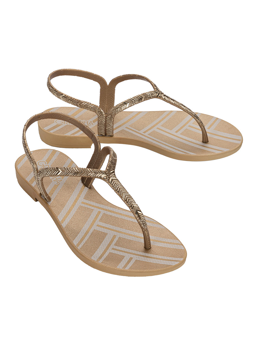 GRENDHA AMOR EM FLOR SAND - STRIPES GOLD