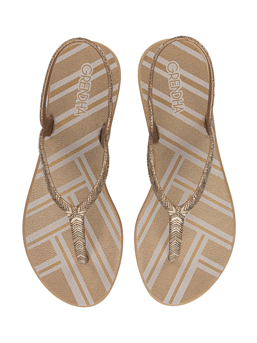 GRENDHA AMOR EM FLOR SAND - STRIPES GOLD