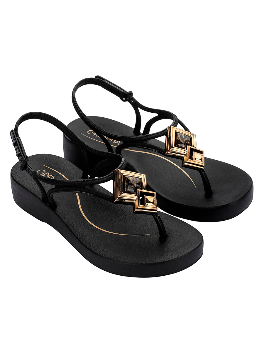  GRENDHA JOIA PLAT SANDAL - BLACK