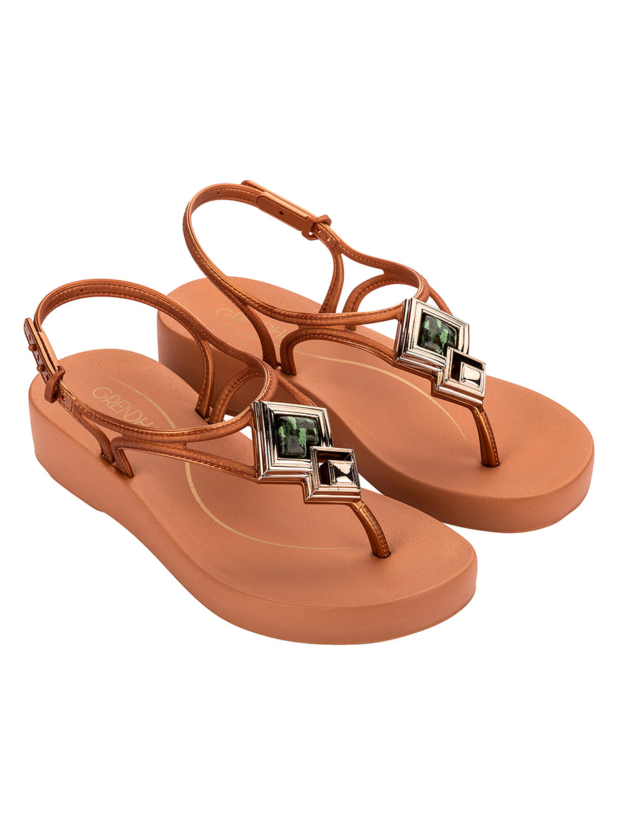  GRENDHA JOIA PLAT SANDAL - METALLIC DARK BROWN