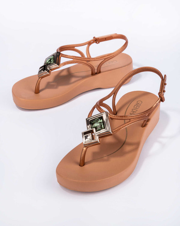 GRENDHA JOIA PLAT SANDAL - METALLIC DARK BROWN