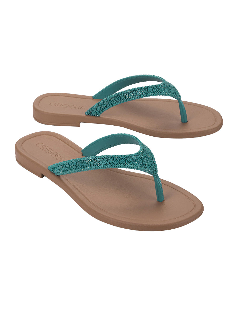 GRENDHA TODO DIA AUTENTICA RAST - OCEAN GREEN/MOCCA BROWN